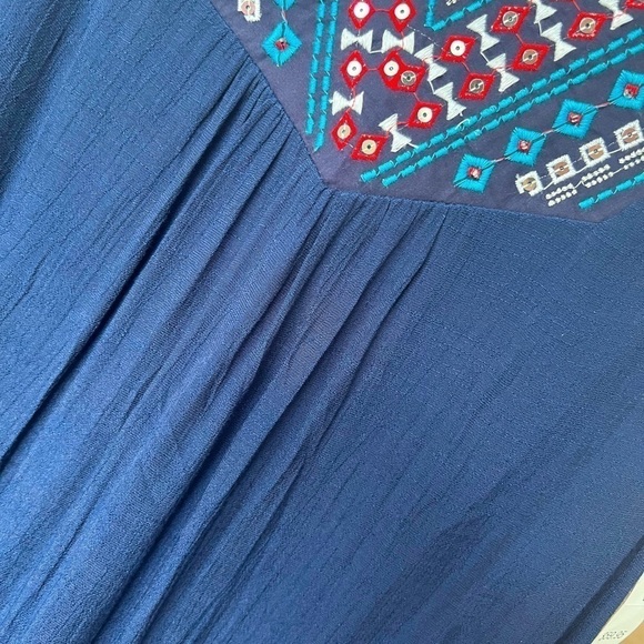 WESTPORT Women's Navy Blue Sleeveless Maxi Shift Dress Embellishes Sequins Sz L - Picture 8 of 12